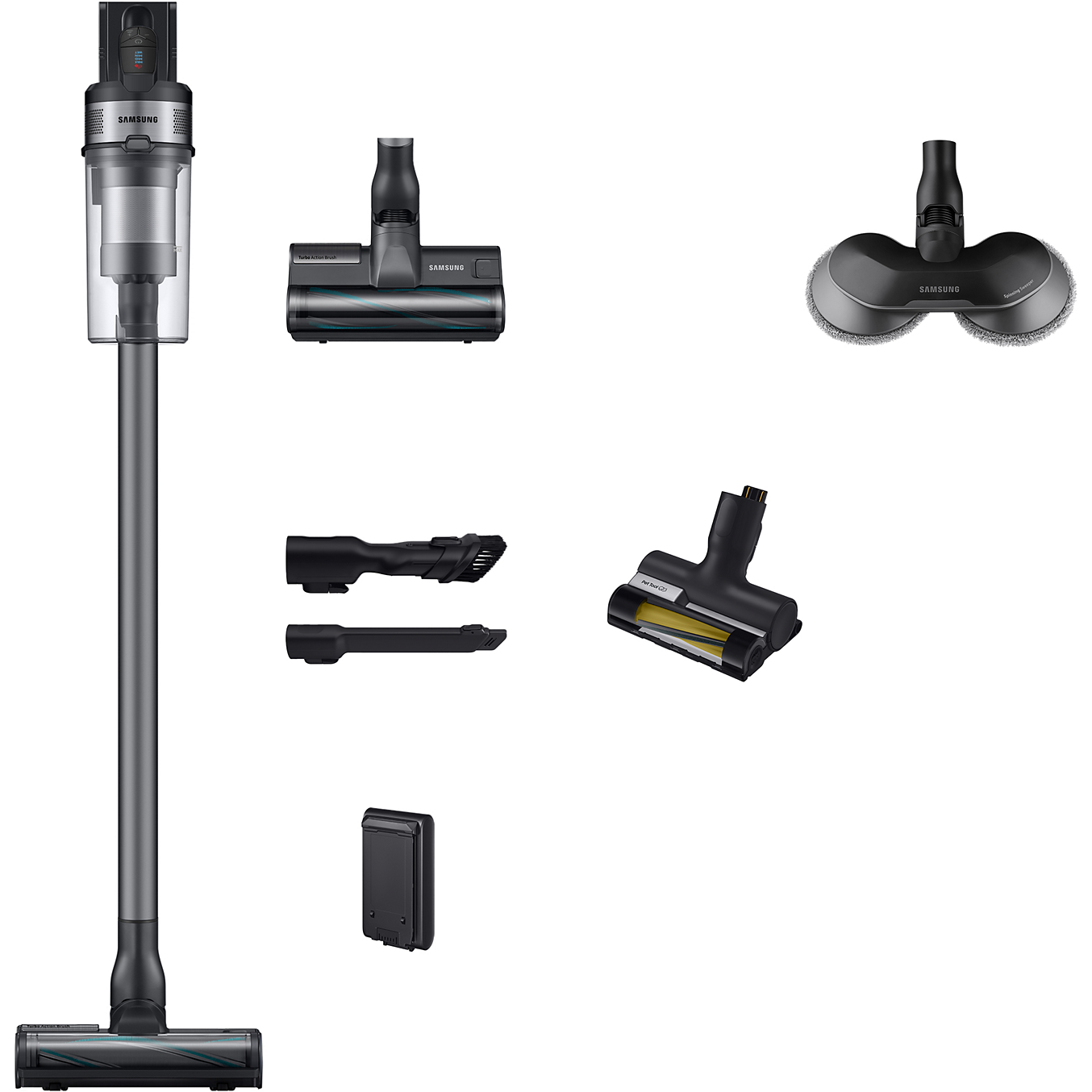 Aspirateur Balai Samsung Jet 75E Pro Silver – 200AW, Serpillère, Spécial Animaux | -50% Boulanger