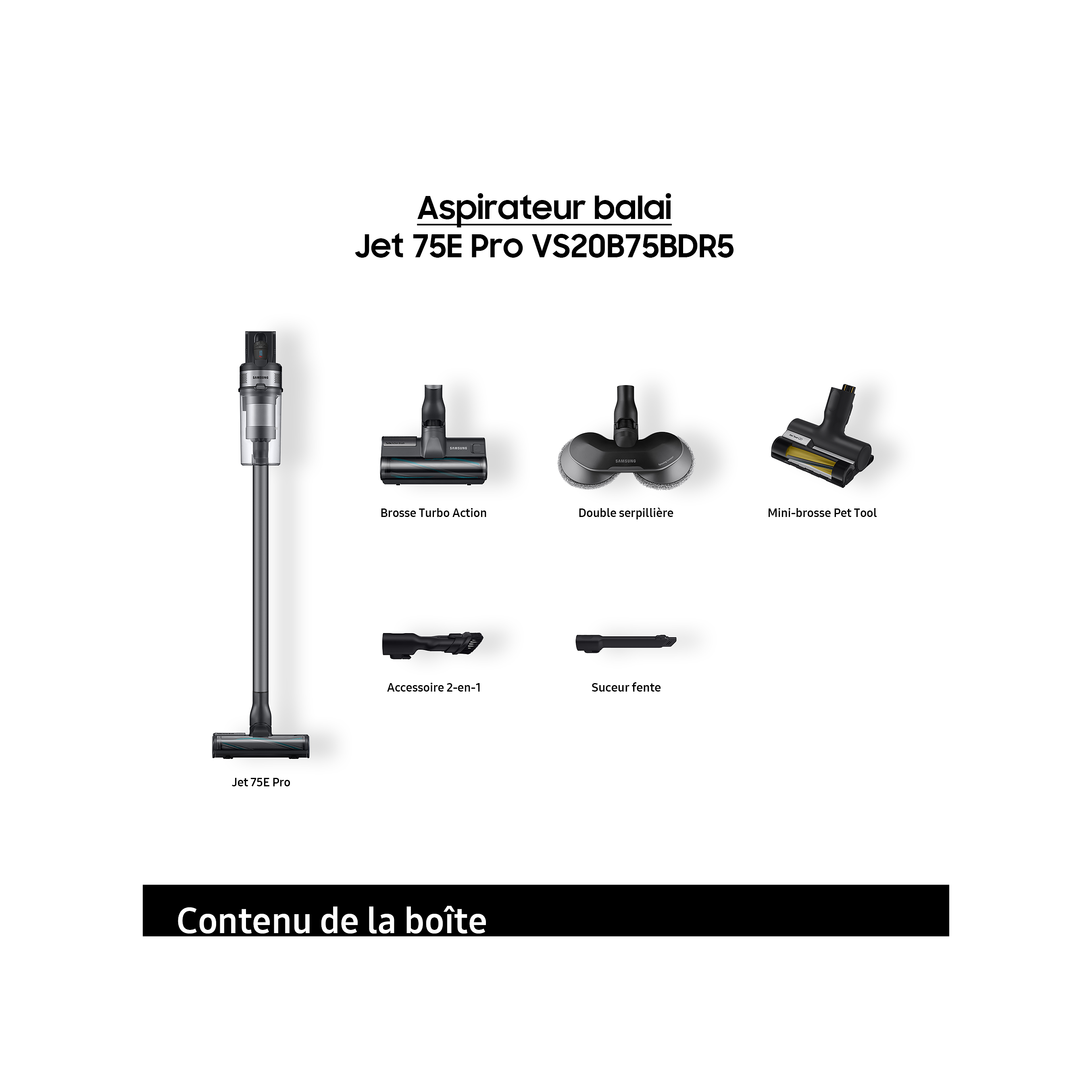 Aspirateur Balai Samsung Jet 75E Pro Silver – 200AW, Serpillère, Spécial Animaux | -50% Boulanger — miniature 3