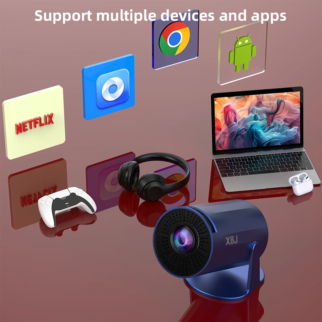 Projecteur Portable XBJ 1080P Full HD – WiFi 6, Bluetooth 5.2, Android 11, 4K, 200 ANSI | Joybuy — miniature 2