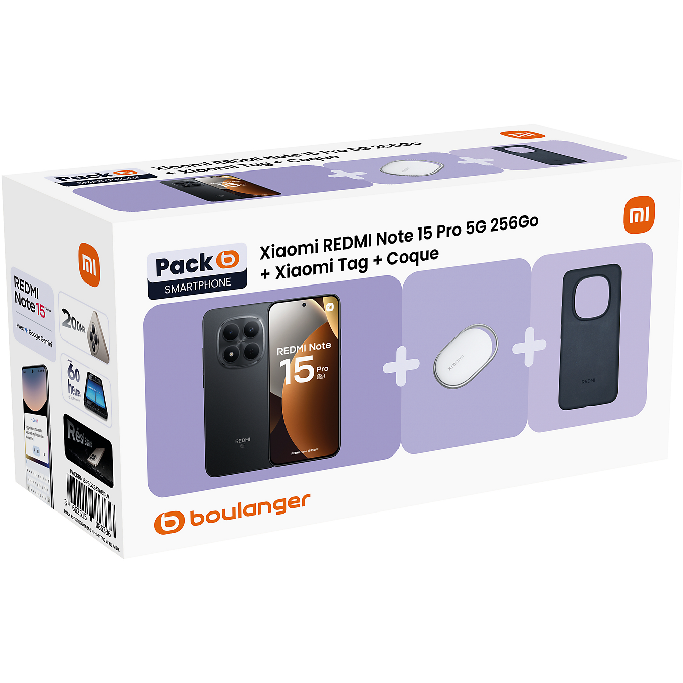 Pack Xiaomi Redmi Note 15 Pro 5G 256Go – 200MP, AMOLED 120Hz, 6580mAh, IP68 | -29% Boulanger — miniature 2